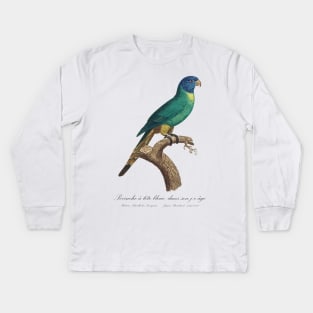 Rainbow Lorikeet juvenile / Perruche a tete bleue jeune age - 19th century Jacques Barraband Illustration Kids Long Sleeve T-Shirt